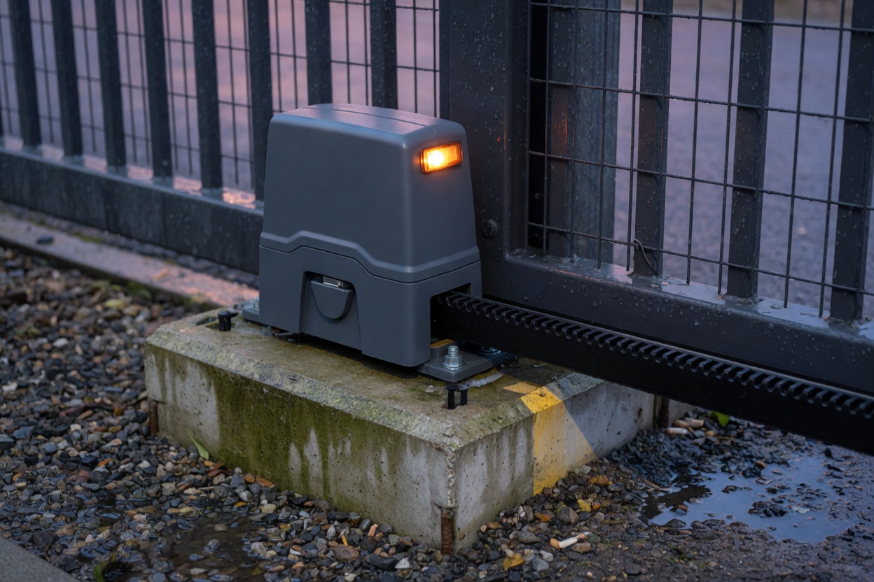 Motor za kliznu ogradu na betonskom postolju